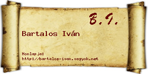 Bartalos Iván névjegykártya
